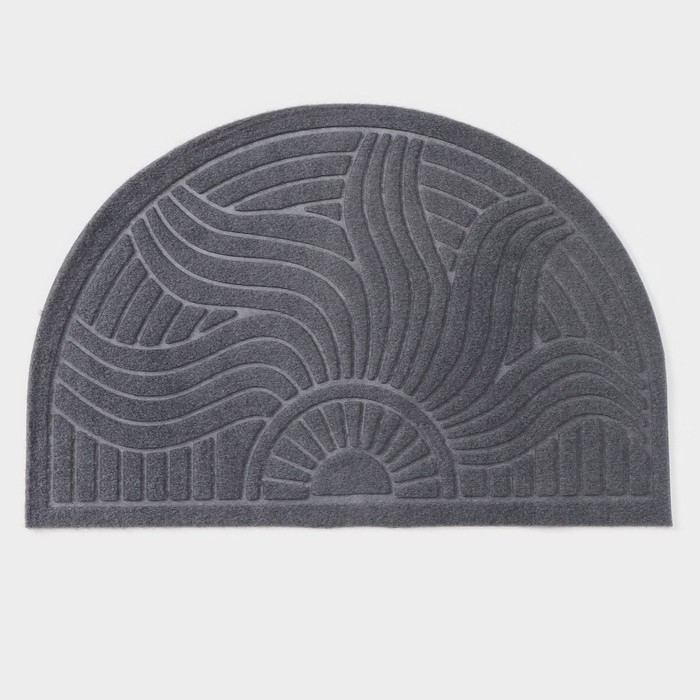 Коврик придверный полукруглый Доляна &laquo;Солнце&raquo;, влаговпитывающий, без окантовки, 40&times;60 см, цвет МИКС