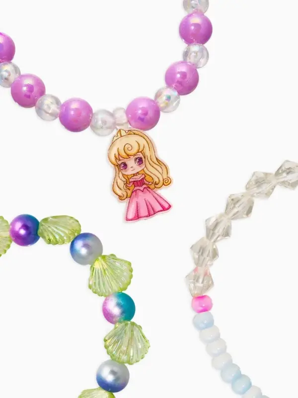 Браслет детский «Выбражулька», 3 шт. набор, принцесса, бусины, цветной Браслет детский «Выбражулька», 3 шт. набор, принцесса, бусины, цветной