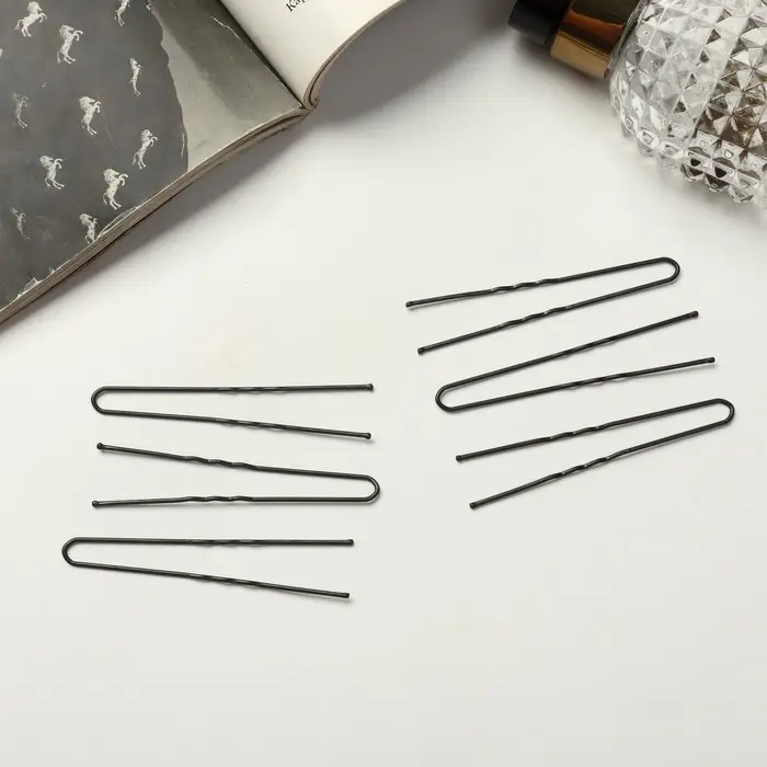 Шпильки для волос &laquo;Народная&raquo;, 7 см, набор 10 шт., чёрные