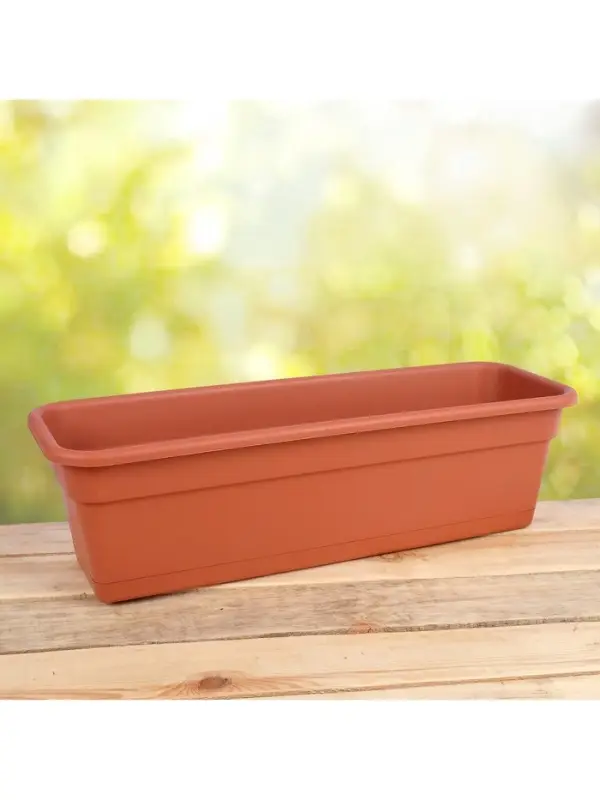 Ящик балконный для цветов, 12 л, 60 см, терракотовый