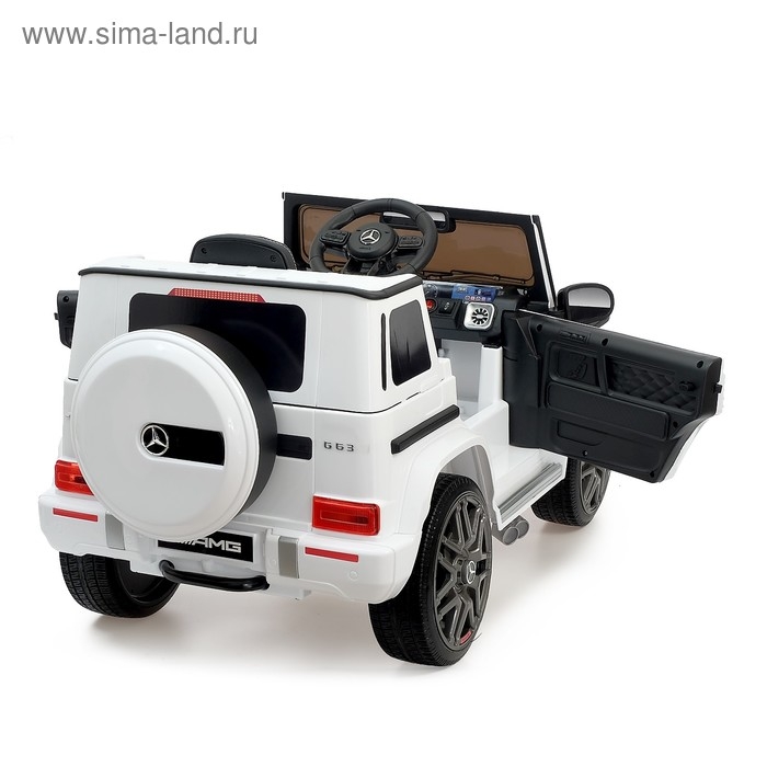 Электромобиль MERCEDES-BENZ G63 AMG, EVA колеса, кожаное сиденье, цвет белый Электромобиль MERCEDES-BENZ G63 AMG, EVA колеса, кожаное сиденье, цвет белый
