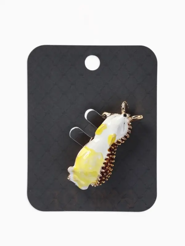 Брошь &laquo;Ёжик&raquo;, с бабочкой, цветная в золоте