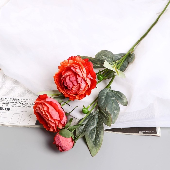 Цветы искусственные Цветы искусственные "Пион Эльза" d-10 см 64 см, персиковый