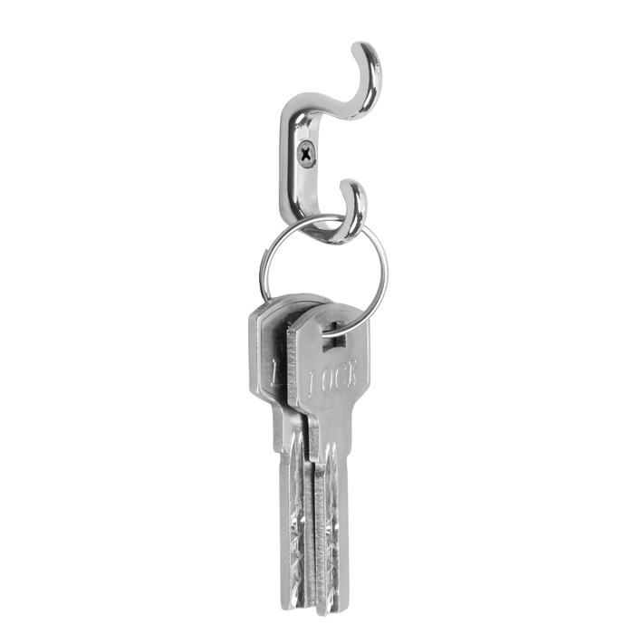 Крючок мебельный ТУНДРА TKD010, двухрожковый, хром, 10 шт TMP Крючок мебельный ТУНДРА TKD010, двухрожковый, хром, 10 шт TMP