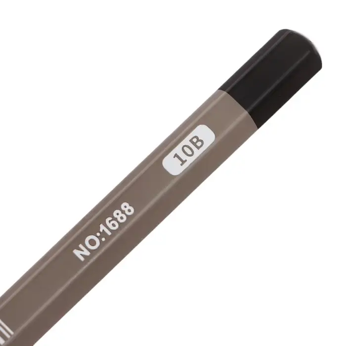 Карандаш угольный чёрный 10 В, корпус серый Карандаш угольный чёрный 10 В, корпус серый