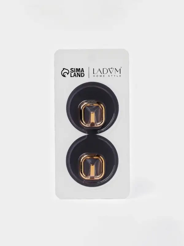 Набор самоклеящихся крючков LaDо́m Gold, 2 шт., 7&times;2.7&times;7 см