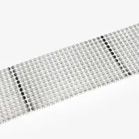 Лента с имитацией страз, 6 см, 9&plusmn;1 м, цвет серебряный