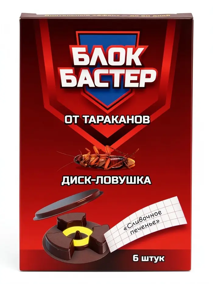 Диск-ловушка от тараканов &laquo;Блокбастер&raquo;, набор 6 шт.