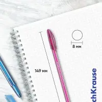 Ручка шариковая ErichKrause Cocktail, игольчатый узел 0.7 мм, синяя, МИКС