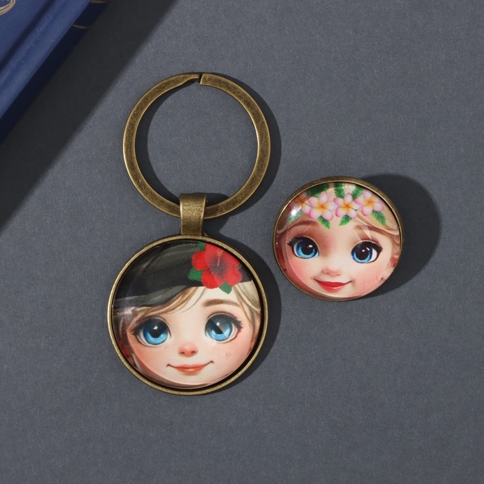 Набор брелок и значок  Набор брелок и значок "Малыши" 6х11 см