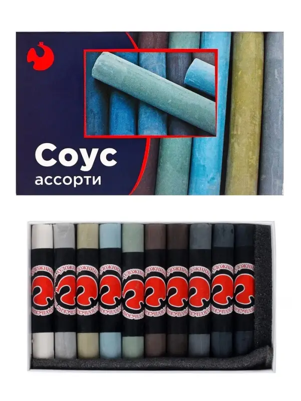 Соус ассорти, набор 10 цветов (длина 65&plusmn;1 мм; диаметр 10.5&plusmn;0.6 мм), в картонной коробке