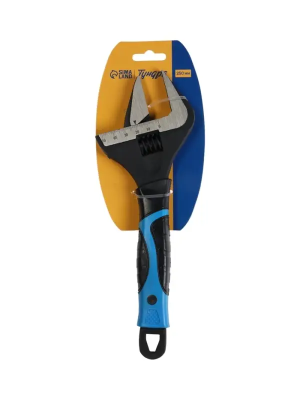 Ключ разводной с тонкими губками ТУНДРА, 2К рукоятка, раскрытие губок до 50 мм, 250 мм