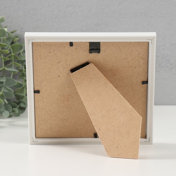 Фоторамка пластик Фоторамка пластик "МИРАМ" 15х15 см, 636461-3, белый с золотом (пластиковый экран)