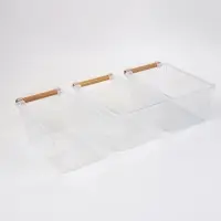 Корзины для хранения Wood Fusion, набор 3 шт.: 26&times;15.5&times;11.5 см, пластик, буковое дерево