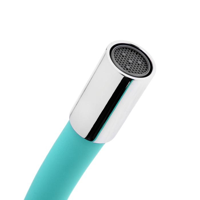 Смеситель для кухни Accoona A4882K-1, двухвентильный, с гибким изливом, голубой Смеситель для кухни Accoona A4882K-1, двухвентильный, с гибким изливом, голубой