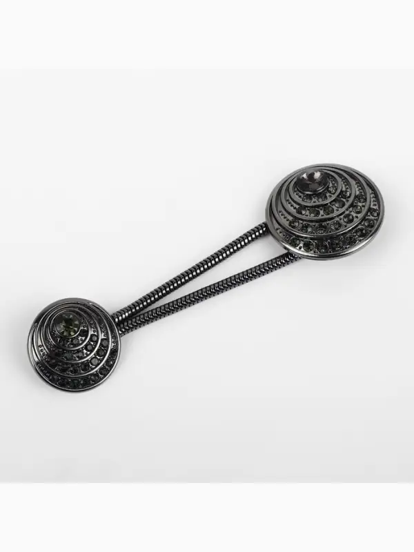 Декоративная застёжка, d = 2,5/3 см, цвет чёрный