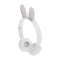 Наушники детские, беспроводные, накладные, с ушками зайца, Y08R, Bluetooth 5.1, с микрофоном, с подсветкой, 400 мАч, белые