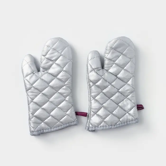 Набор прихваток Доляна &laquo;Профи&raquo;, 2 шт., 30&times;16&times;2 см, полиэстер, серый