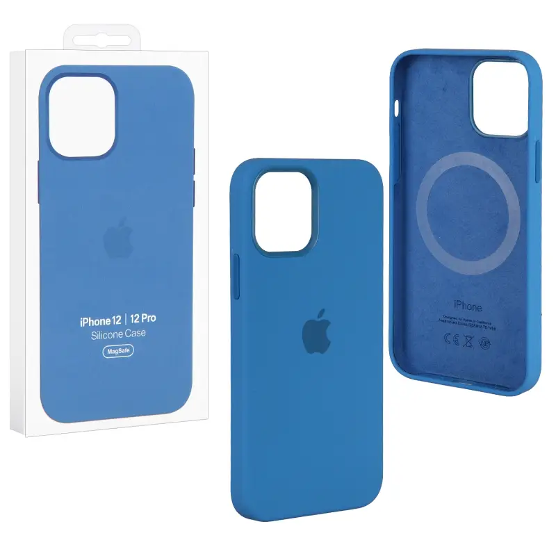 Чехол iPh 12/12 Pro Silicon Case 100% ORG Capri Blue (MagSafe + анимация NFC) c LOGO Чехол iPh 12/12 Pro Silicon Case 100% ORG Capri Blue (MagSafe + анимация NFC) c LOGO