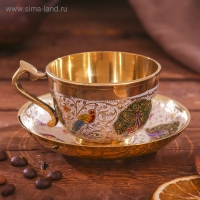 Чайная пара латунь "Птички" 11х11х6 см