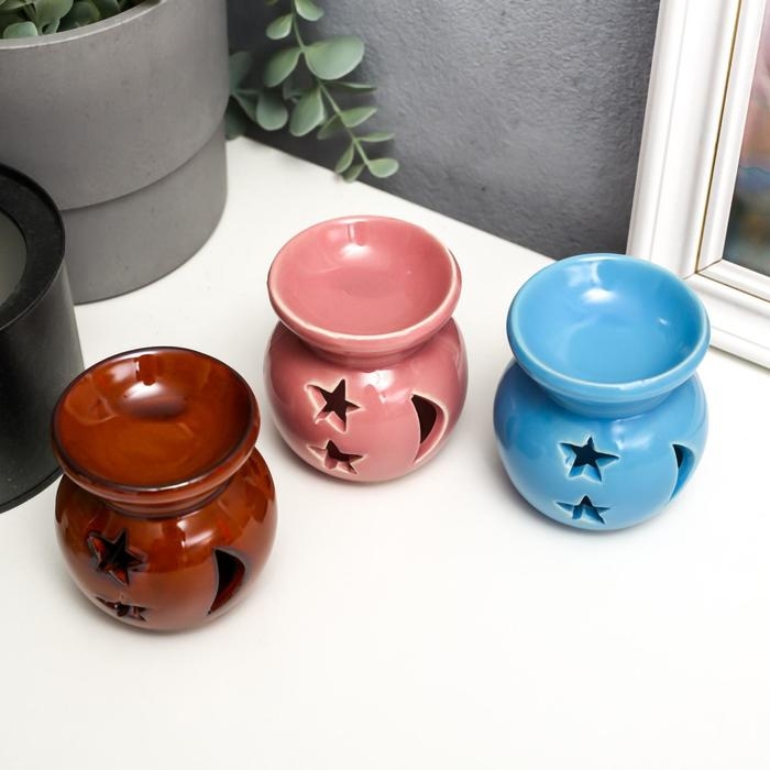 Аромалампа для эфирных масел «Луна и звёзды», 6.5×6.5×7 см, МИКС Аромалампа для эфирных масел «Луна и звёзды», 6.5×6.5×7 см, МИКС