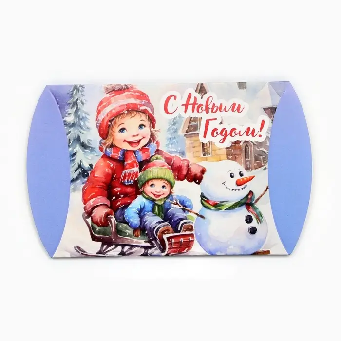 Коробка подарочная новогодняя складная «На санях» 11×8×2 см Коробка подарочная новогодняя складная «На санях» 11×8×2 см