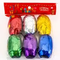 Лента упаковочная голографическая, для воздушных шаров и подарков, ассорти, набор 6 шт., 0.5 см &times; 10 м