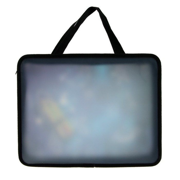 Папка с ручками А4, 330 х 260 х 75 мм, пластиковая, ручки-тесьма, Calligrata  Папка с ручками А4, 330 х 260 х 75 мм, пластиковая, ручки-тесьма, Calligrata "Ракета карандаши"