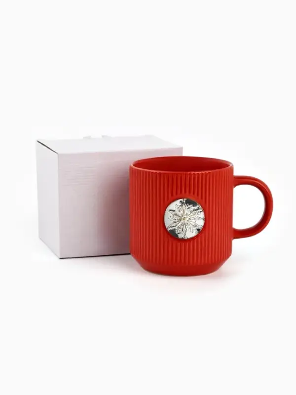 Кружка новогодняя керамическая &laquo;Снежинка&raquo;, 350 мл