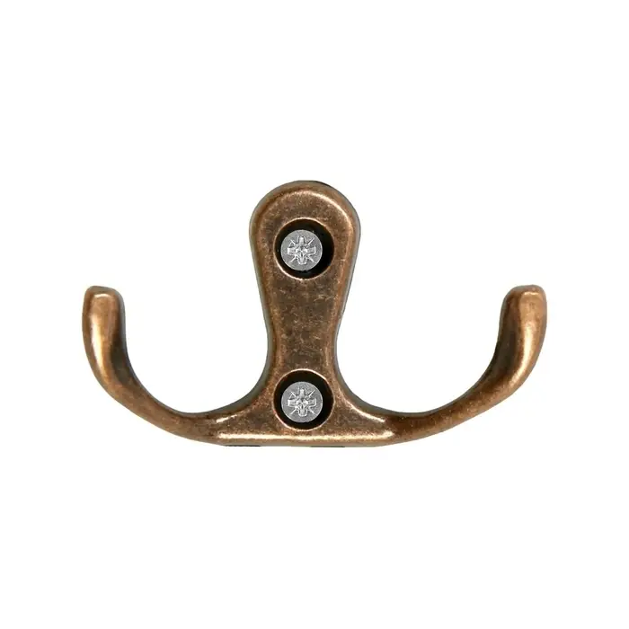 Крючок мебельный ТУНДРА TKd=004, двухрожковый, медь, 200 шт. Крючок мебельный ТУНДРА TKd=004, двухрожковый, медь, 200 шт.