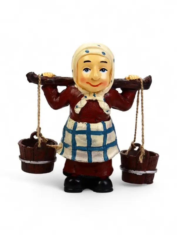 Садовая фигура из полистоуна &laquo;Бабушка с ведрами&raquo;, 20&times;7&times;19 см, Greengo
