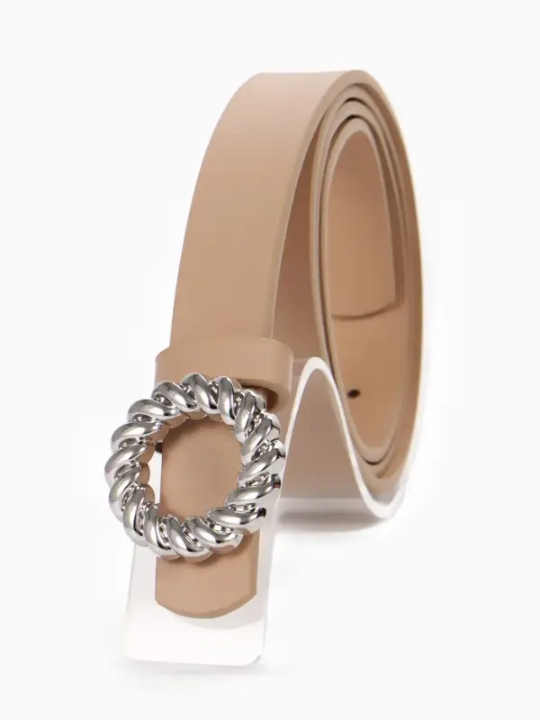 Ремень жен 04-01-02-04, Сент0525,  2,3*0,2*105 см, пряжка металл, бежевый