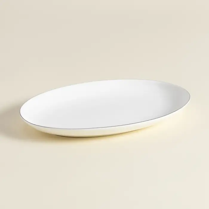 Тарелка для подачи SL Home &laquo;Каскарон&raquo;, 25.4&times;18.5&times;2.5 см, овальная, костяной фарфор, белая