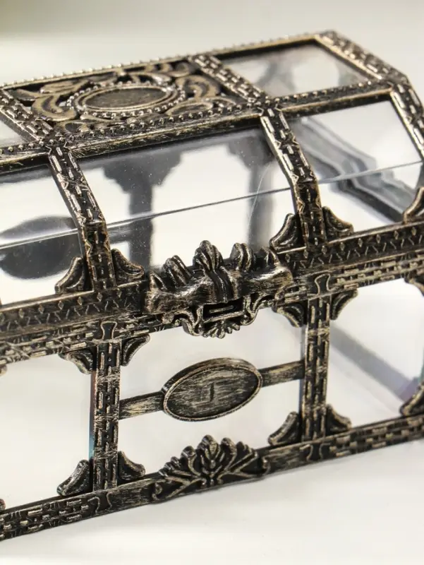 Шкатулка пластик "Сундучок" бронза 10,5х8х6,5 см