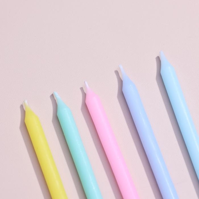 Свечи в торт коктейльные Свечи в торт коктейльные "С днём рождения", 6 шт, 13 см, высокие