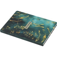 Блокнот Floral А5 96л. клетка, обл. тв.лам.картон, сшивка,резинка,зелен