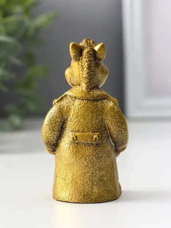 Фигура "Конь в пальто малый" 9х5х4 см, золото