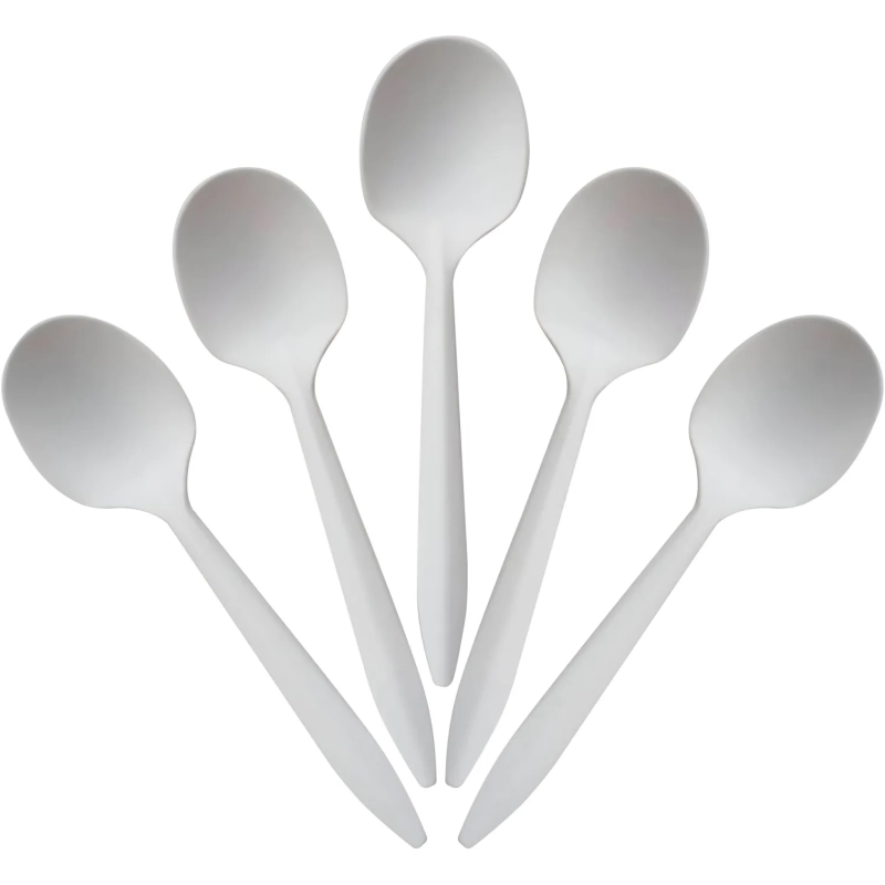 Ложка одноразовая 140 мм, бел.,кукурузный крахмал, 50 шт/уп GREEN MYSTERY