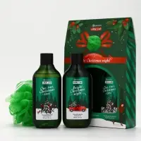 Подарочный набор новогодний: гель для душа, пена для ванны и мочалка, URAL LAB Подарочный набор новогодний: гель для душа, пена для ванны и мочалка, URAL LAB