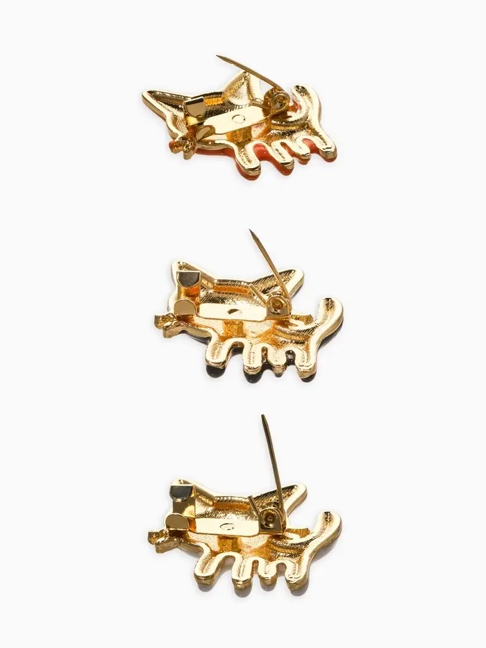 Броши "Котята" (набор 3шт), цвет микс в золоте