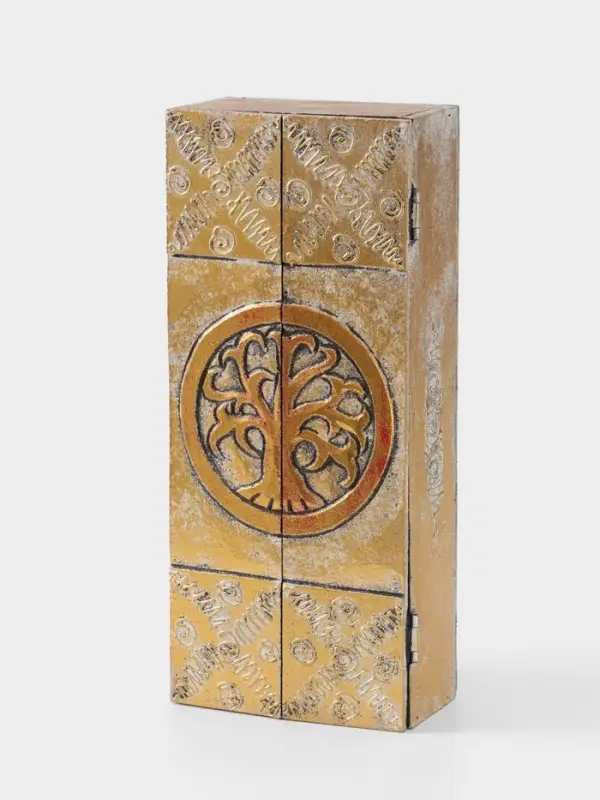 Ключница &laquo;Древо&raquo;, 6 крючков, 14&times;7&times;32 см, МДФ, золотистая