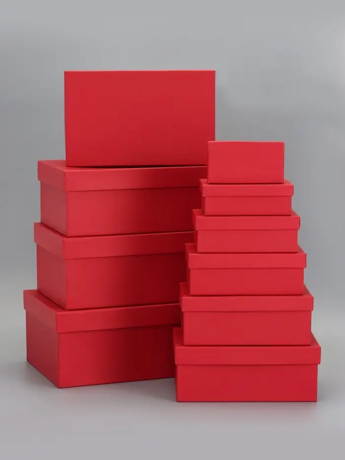 Набор подарочных коробок 10 в 1 &laquo;Красный&raquo; 30&times;19&times;12 - 12&times;6.5&times;4 см