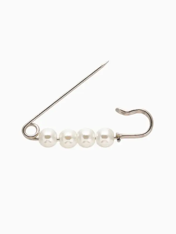 Булавка шар №4 &laquo;Жемчужная&raquo;, 4 см, белая в серебре