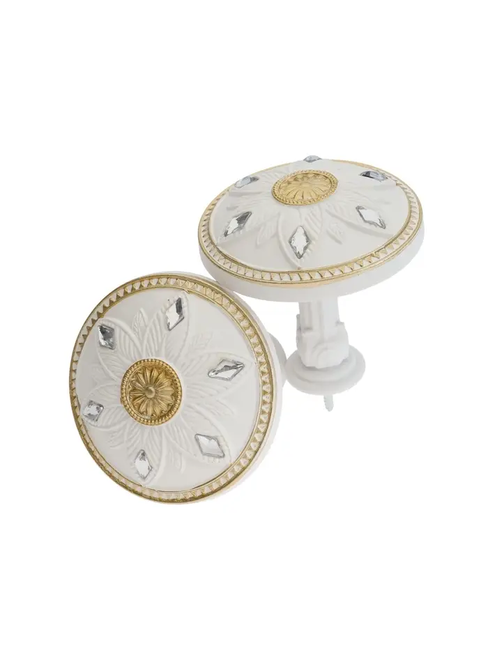 Держатель для штор CAPPIO KS032, d=98 мм, белый с золотом, 2 шт.