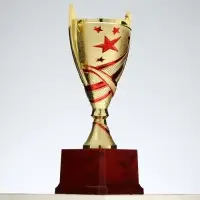 Кубок 183B, наградная фигура, золото, подставка пластик, 20.5&times;9.5&times;7.5 см