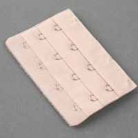 Застёжка-удлинитель для бюстгальтера, 3 ряда 4 крючка, 5 × 7,5 см, 3 шт, цвет белый/бежевый/чёрный