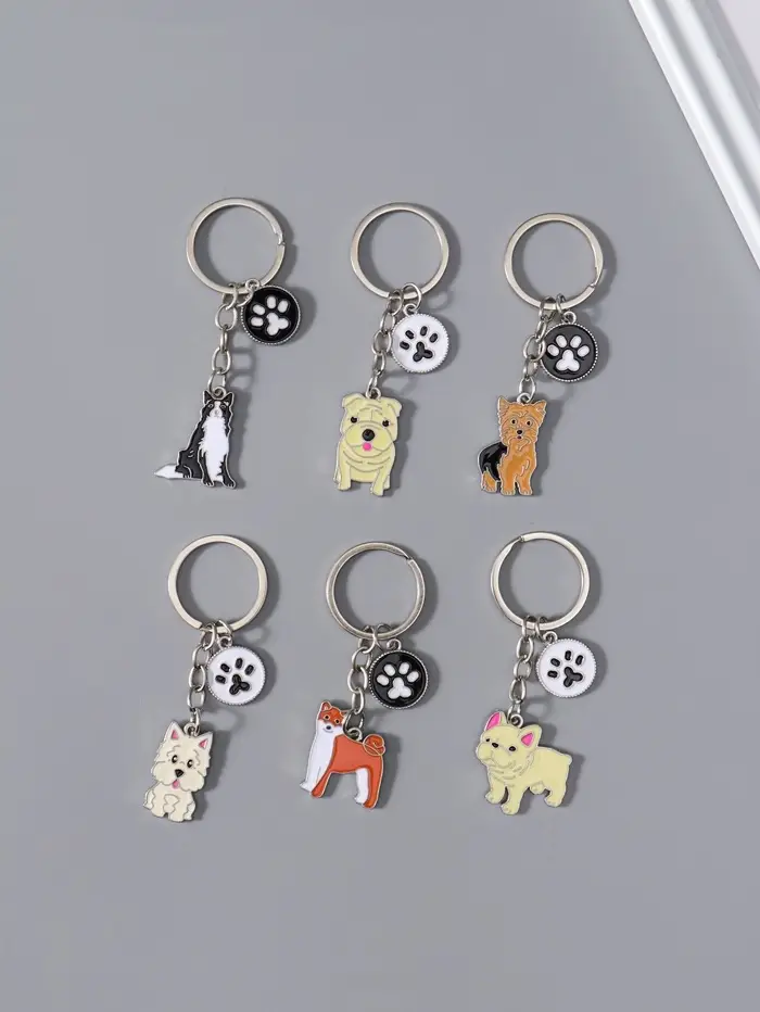 Брелок металл "Породы собак" МИКС 5,5х1,5х0,2 см