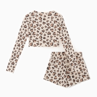 Пижама женская (лонгслив и шорты) KAFTAN Leo love размер 52-54