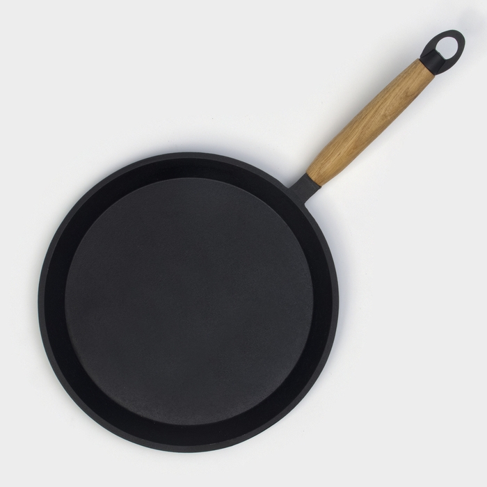 Сковорода блинная литая чугунная Magma, d=24 см, h=1.5 см, деревянная ручка, индукция Сковорода блинная литая чугунная Magma, d=24 см, h=1.5 см, деревянная ручка, индукция