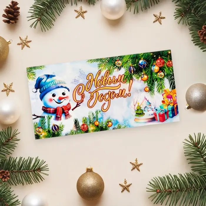 Конверт для денег «С Новым Годом!», 16×8 см